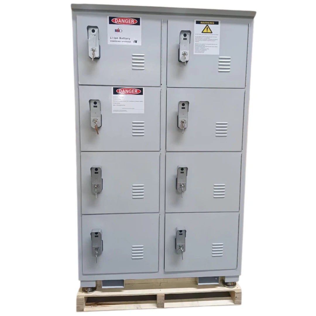Lithium-on battery storage and charging cabinet