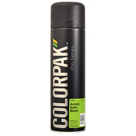 Colorpak Satin Black Lacquer Aerosol - Carton/12