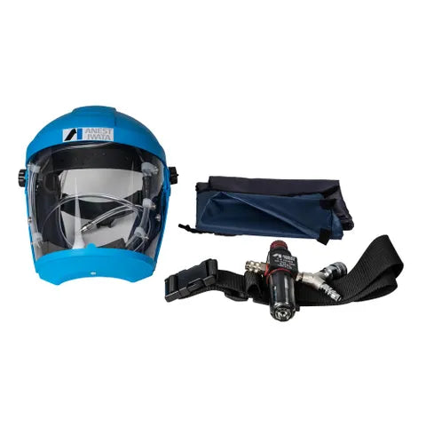 Blue full-face air fed mask Iwata
