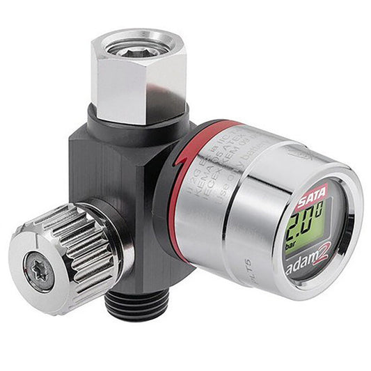 SATA Adam digital pressure gauge on a white background